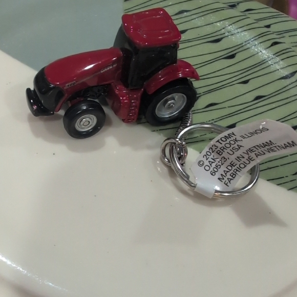 Red Toy Tractor Keychain - Picture 1 of 6